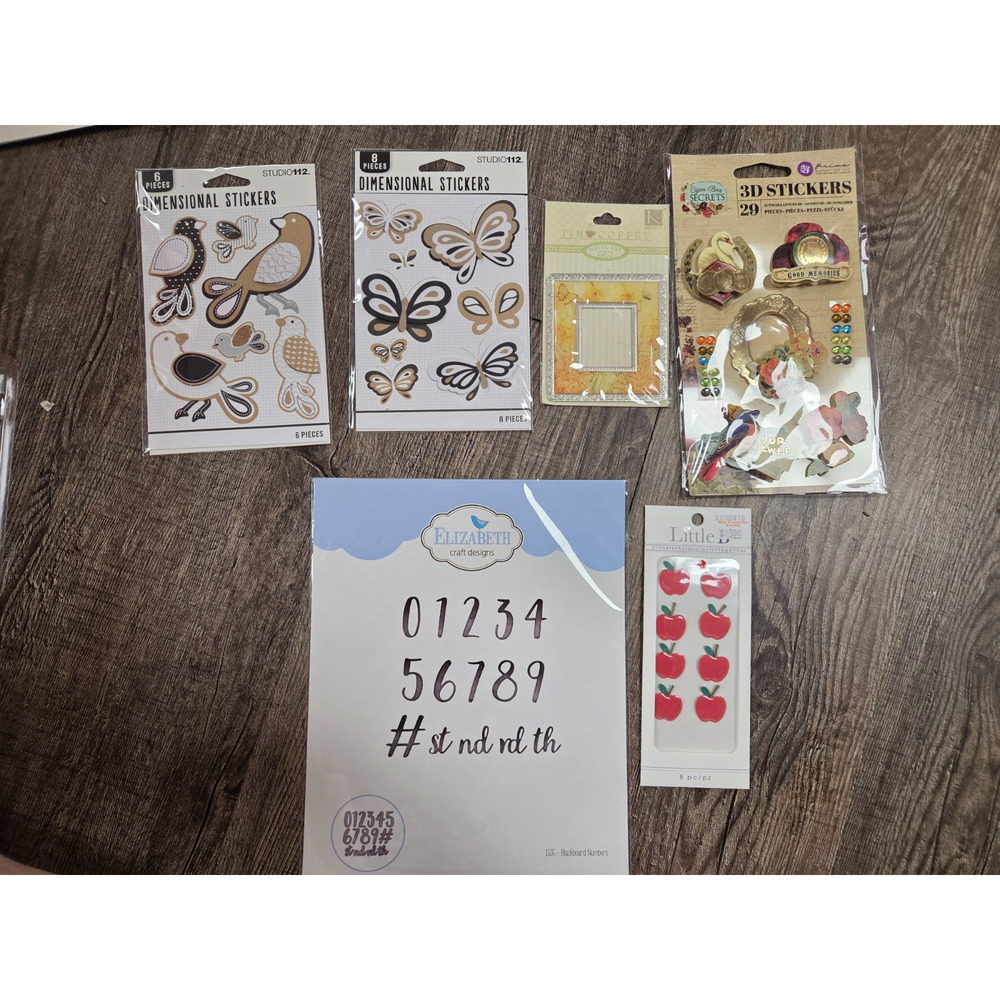 3D Stickers Scrapbook Crafting Lot Prima Little B K&Company Elizabeth Craft Lot